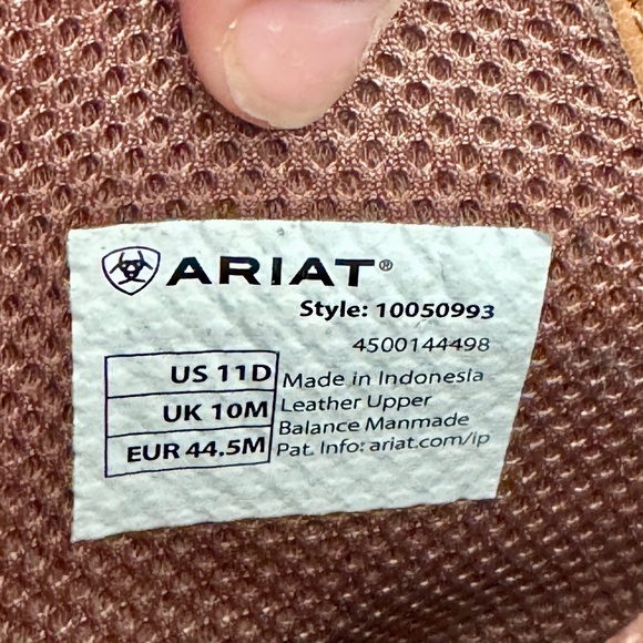 Ariat Sport Wide Square Toe Cowboy Boot Barley Brown Matte Black Size 11D 11 - Picture 7 of 8